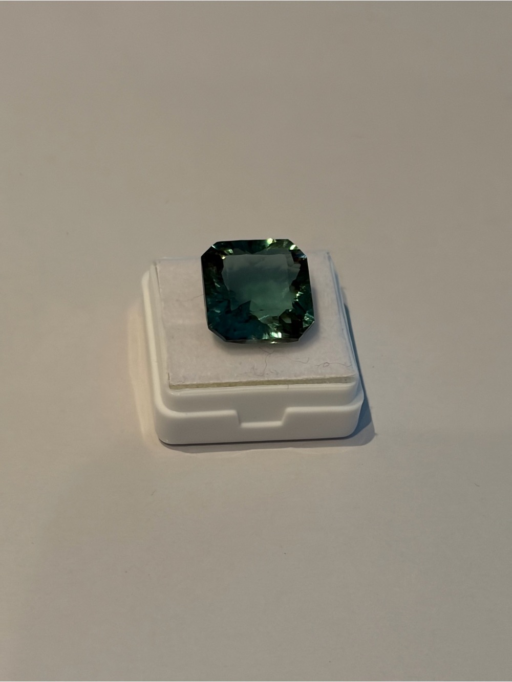 Green Asscher Cut Large Tourmaline Gemstone